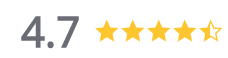 4.7 numeric rating with 4.7 stars filled in to its right.